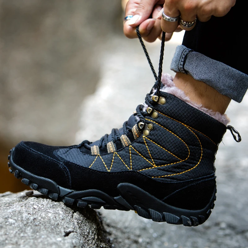 Очень теплые мужские ботинки Походные Зимние на платформе Мужская