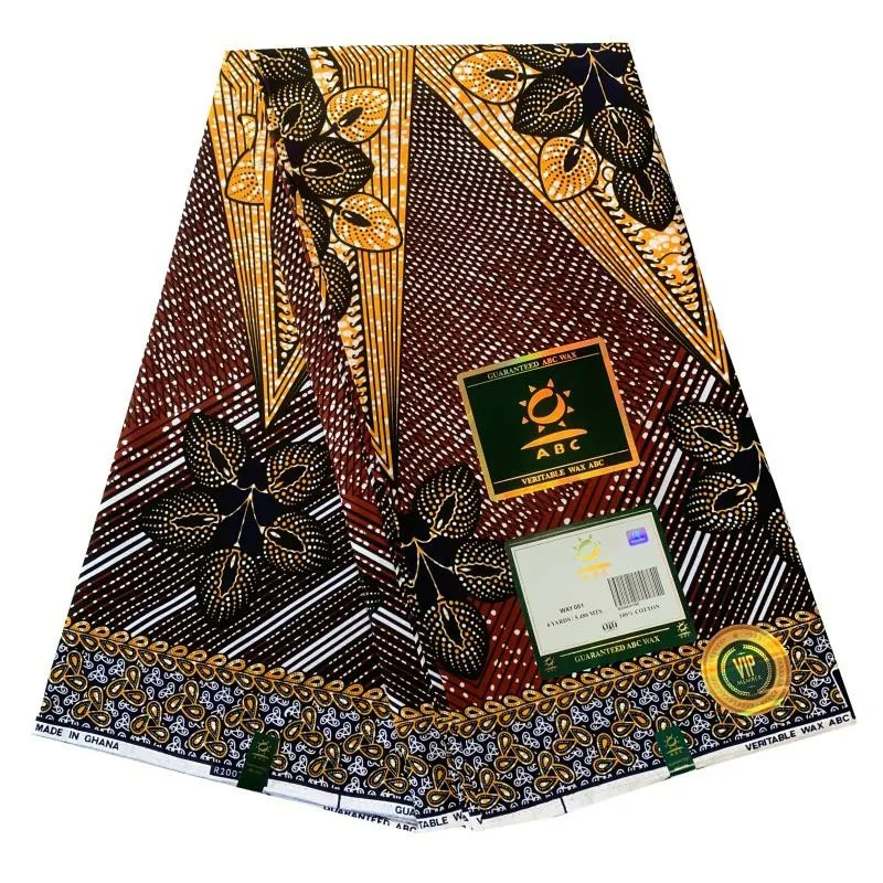 

African wax Fabric print Guaranteed Veritable Wax 100% Cotton Fabric 6Yards For Clothes Nigerian Style Fabric Patchwork SewingÂ