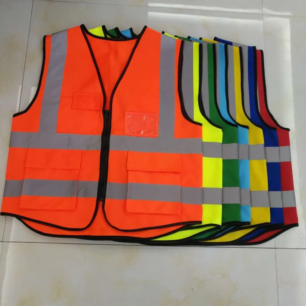 HI VIS жилет руководителя высокая видимость работы светоотражающий безопасности одежда топы оранжевый желтый синий красный