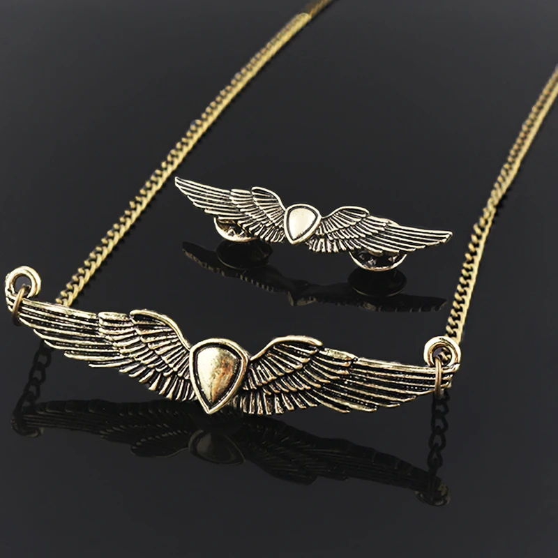 Цепочка с золотыми крыльями и рюкзаком для фанатов Элли|Ожерелья подвеской| |