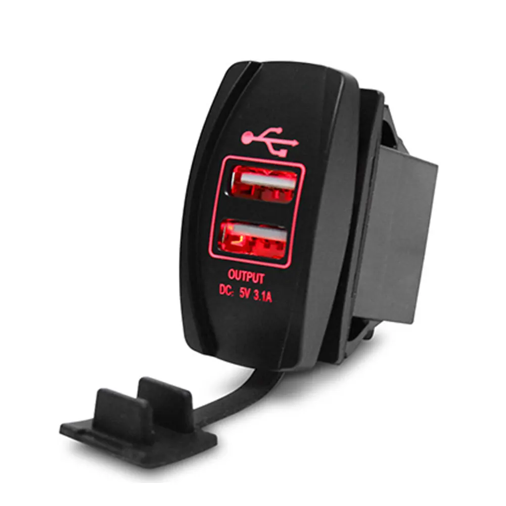 

Universal LED Portable 2USB Port Socket USB Charger Car Interior MP3 Automobile Intelligent Adaptive 3.1A Car Charger