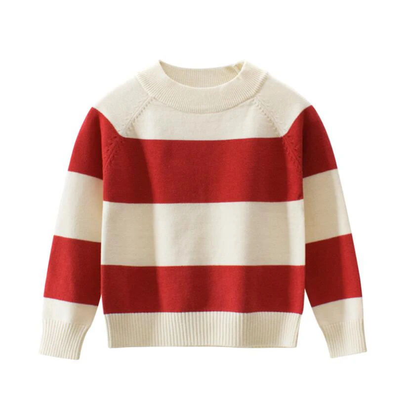 Одежда для малышей От 1 до 8 лет Вязаный свитер детей Детские брюки в полоску