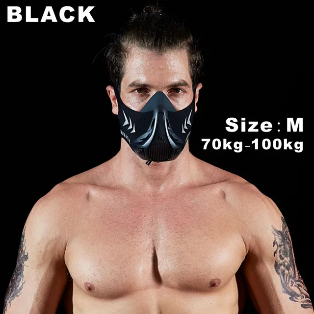 Black M FDBRO Спортивная маска, тренировочная Спортивная маска 3,0 маска для бега для фитнеса, тренажерного зала, тренировки, сопротивление поднятию, кардио, выносливость, дыхание - Цвет: Black M