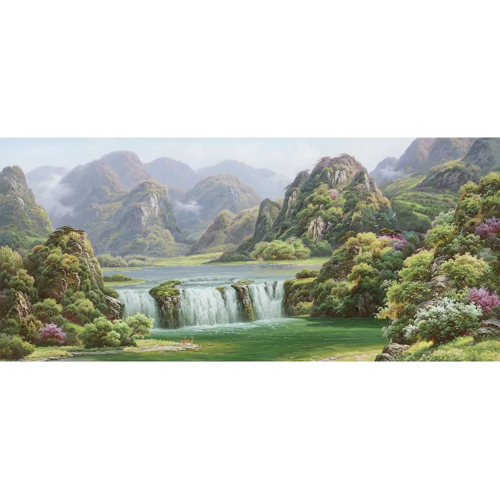 

3D Printing Decorative Oil Painting Landscape Waterfall Artwork Frameless Art Prints Home Bedroom Office Decoration Art Prints