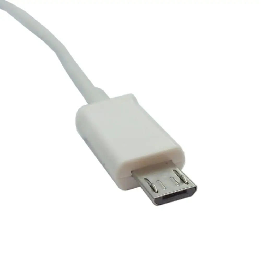 Длинный 9 мм Разъем Белый/Черный Micro USB кабель для передачи данных Samsung Huawei HTC