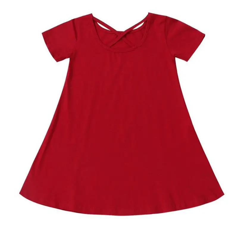 

Fashion Baby Kids Cotton Summer Dresses for Girl New Solid Backless Princess Dress 0-15 Years Old Children's Casual Clothes