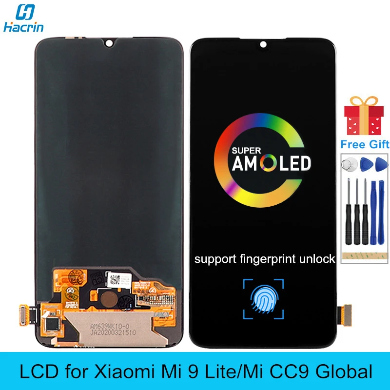 ЖК-дисплей с сенсорным экраном Amoled для Xiaomi Mi 9 Lite сменный сенсорный экран
