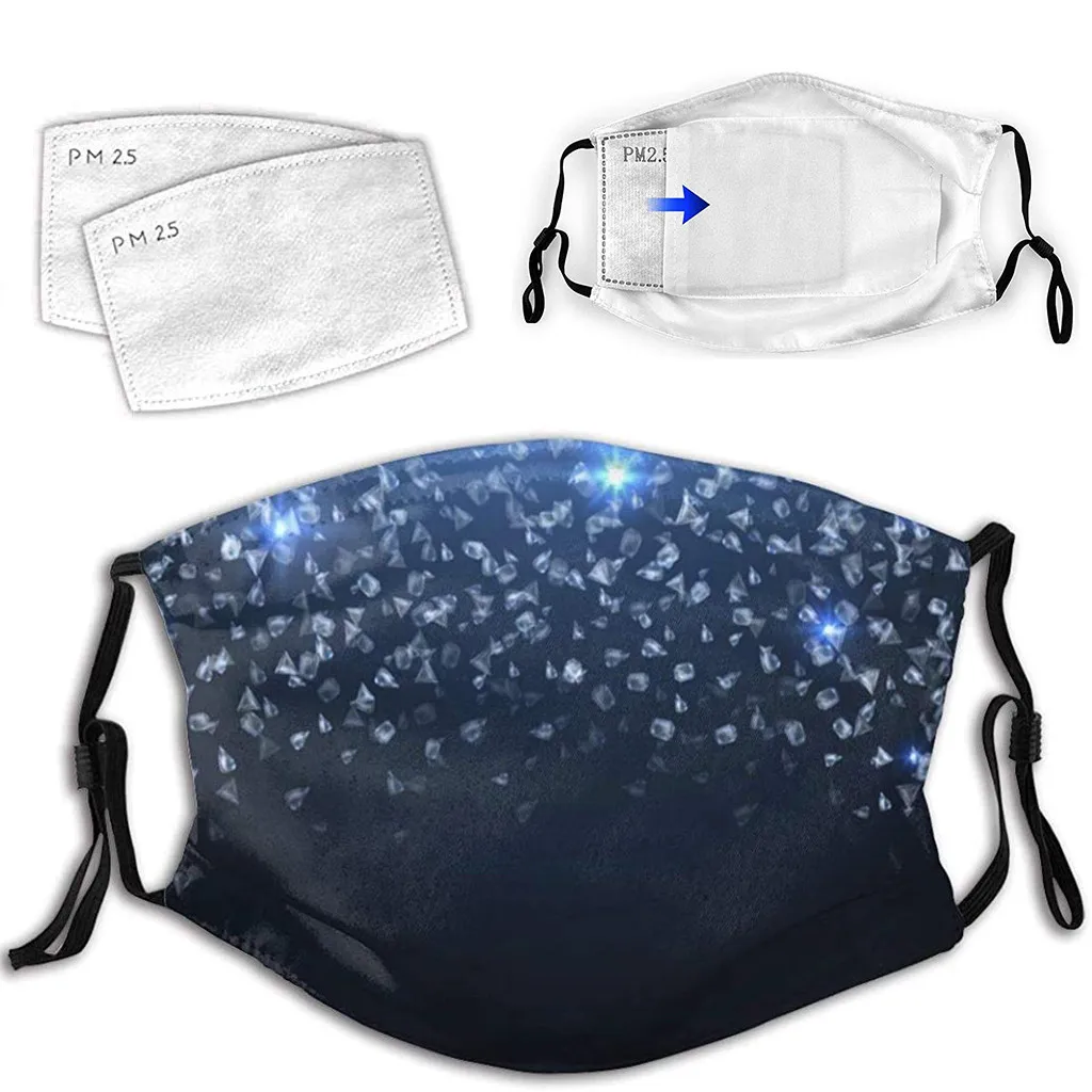 

Unisex Reusable Shiny Masks Dustproof Mask With 2Pcs Activated Carbon Mask Filters Pm2.5 Foggy Haze Pollution Face Cover d5