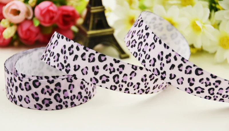 

22mm 25mm 38mm 75mm Leopard print Cartoon printed Grosgrain Ribbon party decoration 10 Yards X-03877