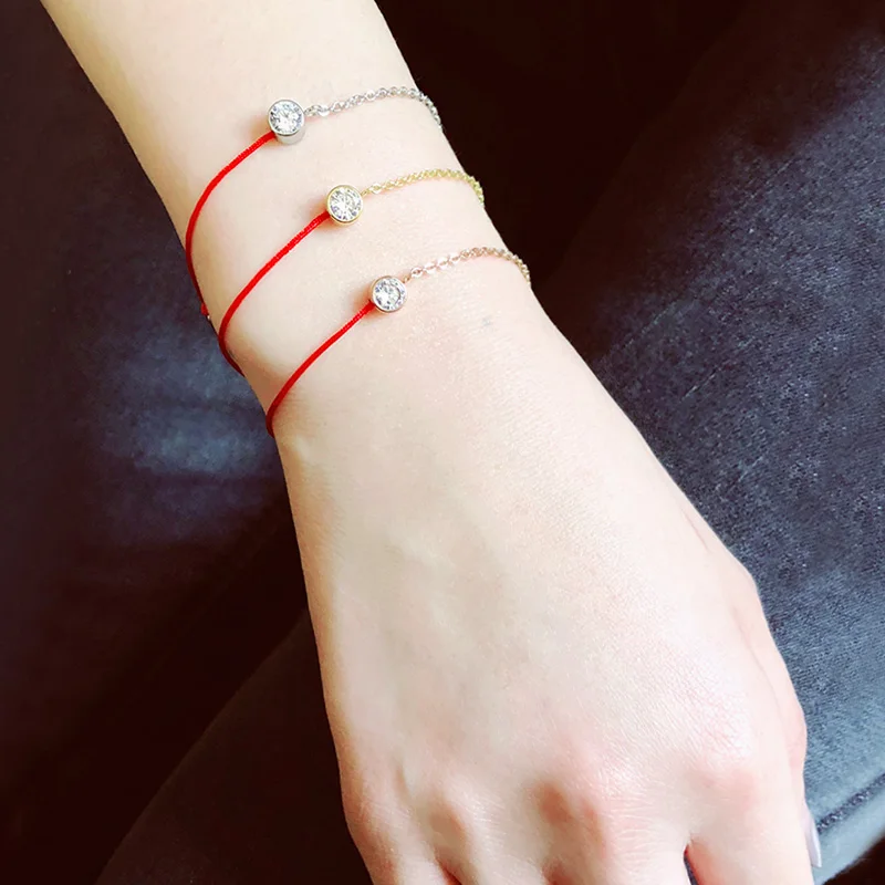 Женский браслет YUN RUO серебристый циркониевый из титановой стали 316L цвета