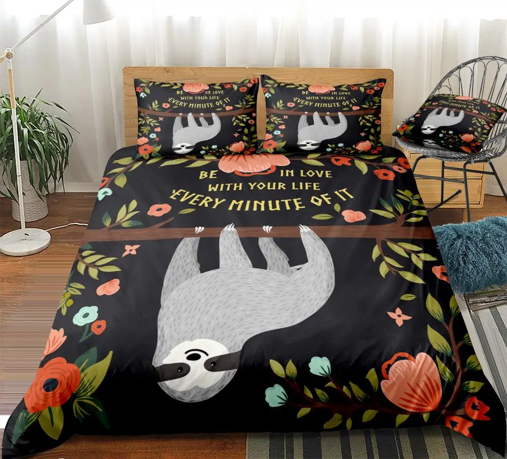 Милый Ленивец постельные принадлежности мультфильм На дереве пододеяльник