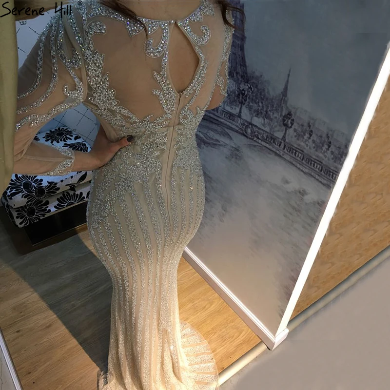 Новое дизайнерское серебристо-серое роскошное вечернее платье 2021 русалки с