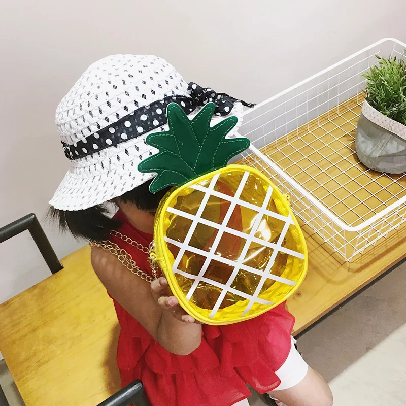 

Летняя Детская прозрачная сумка-желе, детский мини-кошелек для монет, сумочки, милые маленькие сумки через плечо с ананасами для маленьких д...