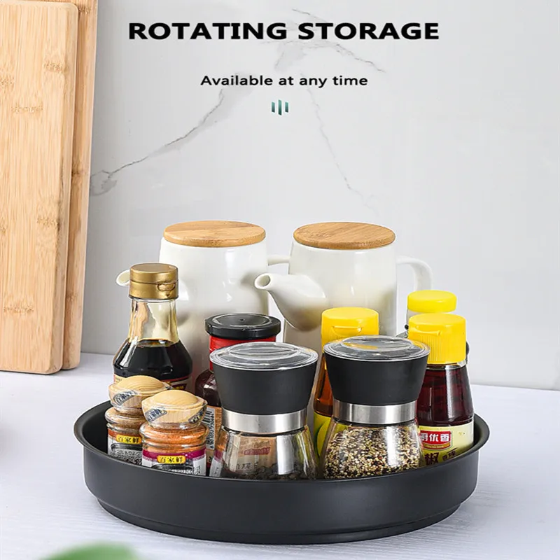 

Non-Slip Rotating Storage Tray Fruit Snack Dried Storage Plate Multifunctional Plastic Desktop Organizer For Kitchen Bathroom