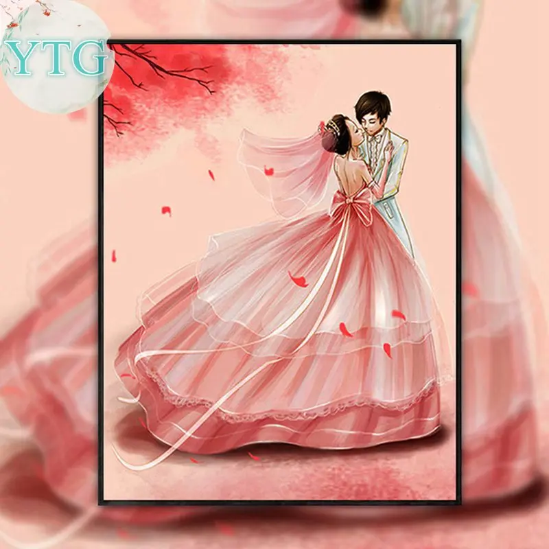 Любовь алмазная вышивка свадьба 5D полная живопись сделай сам 30x40 см круглые