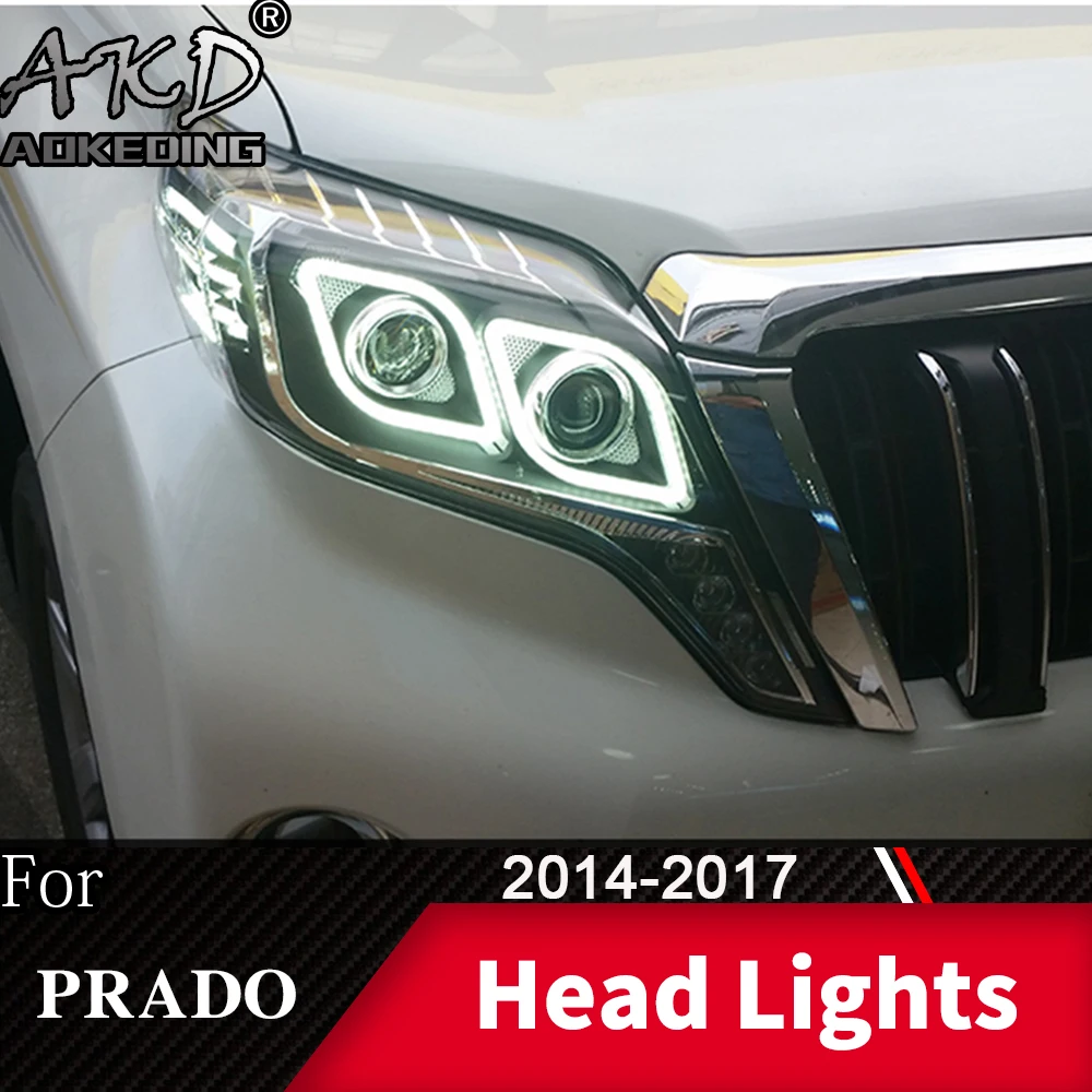 

Head Lamp For Car Toyota Prado 2013-2017 Prado Headlights Fog Lights Day Running Light DRL H7 LED Bi Xenon Bulb Car Accessory