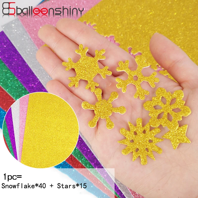 

BalleenShiny 10 шт. детские игрушки наклейки Рождественский подарок блестящие, ручной работы Snowflack наклейки-звездочки украшение детское раннее об...