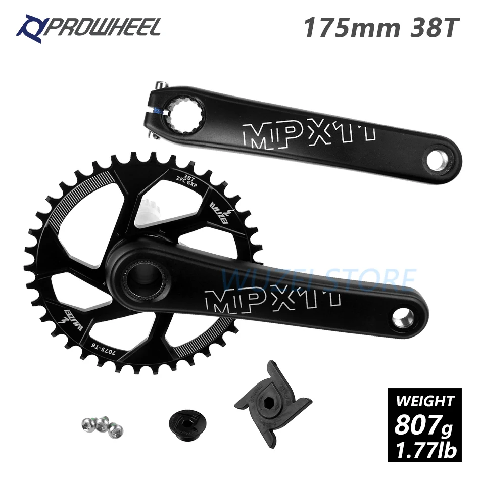 175mm Black 38T PROWHEEL MPX11 Кривошип горного велосипеда цепное колесо 170/175 мм/30/32/34/36/38 T звезды MTB велосипед диаметра окружности болтов для SRAM GXP XX1 X9 модными принтами XO X01 - Цвет: 175mm Black 38T