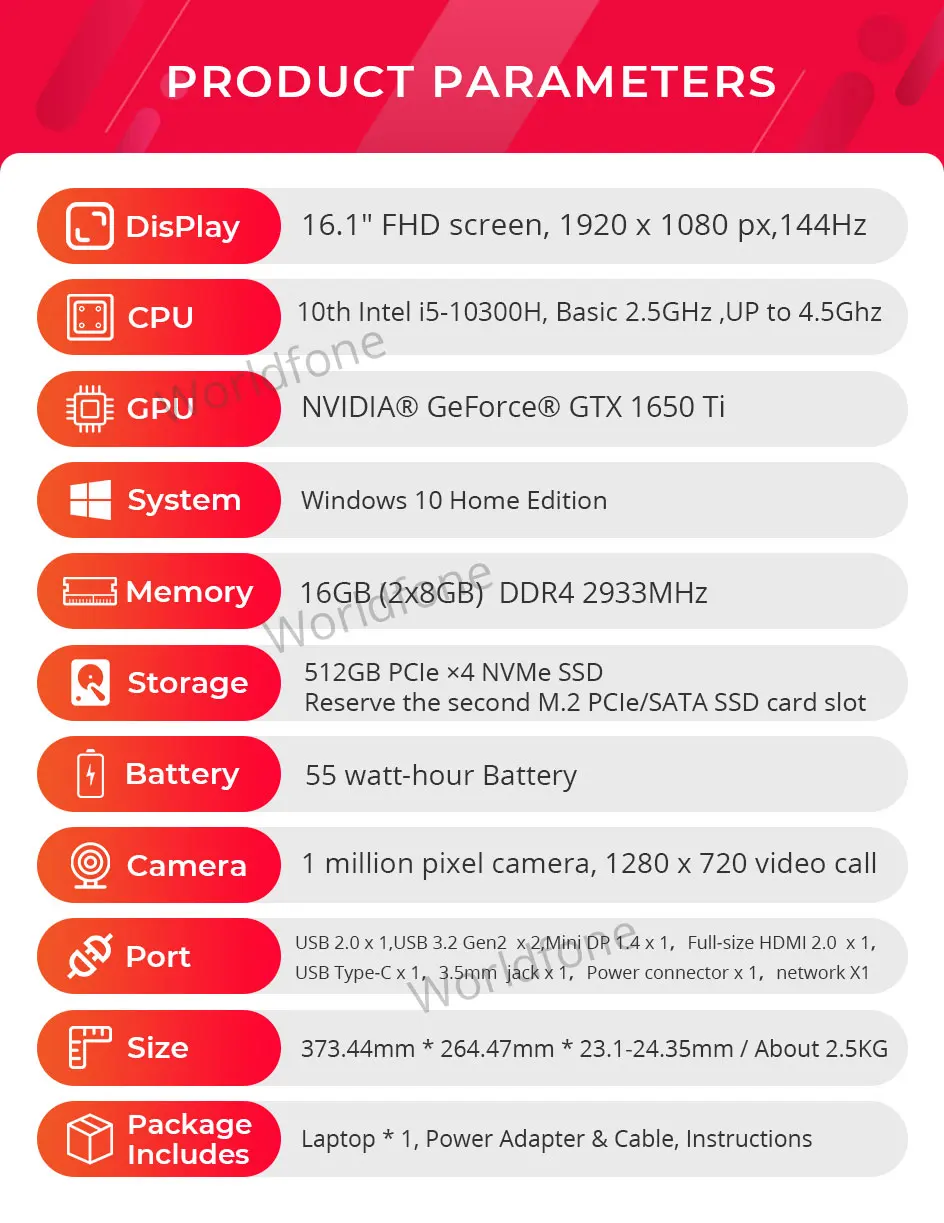Игровой ноутбук Xiaomi Redmi G 15 6 дюймовый Intel i5 10300H GTX1650Ti 16 Гб ОЗУ 1 ГБ SSD 512 sRGB WiFi6 Type C