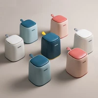 desktop trash can nordic dressing study bedside table small shell cover flip waste paper basket cover storage bucket