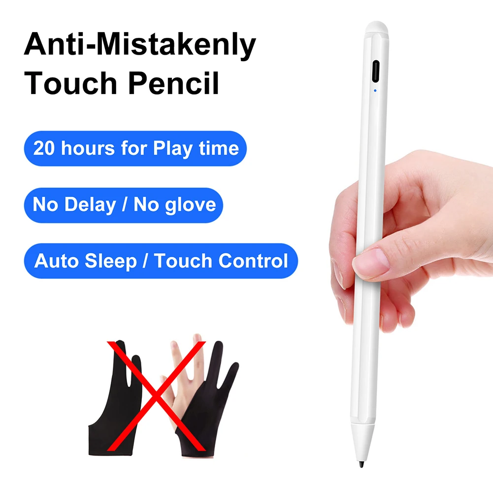 Портативный алюминиевый + POM перезаряжаемый стилус для письма с сенсорным