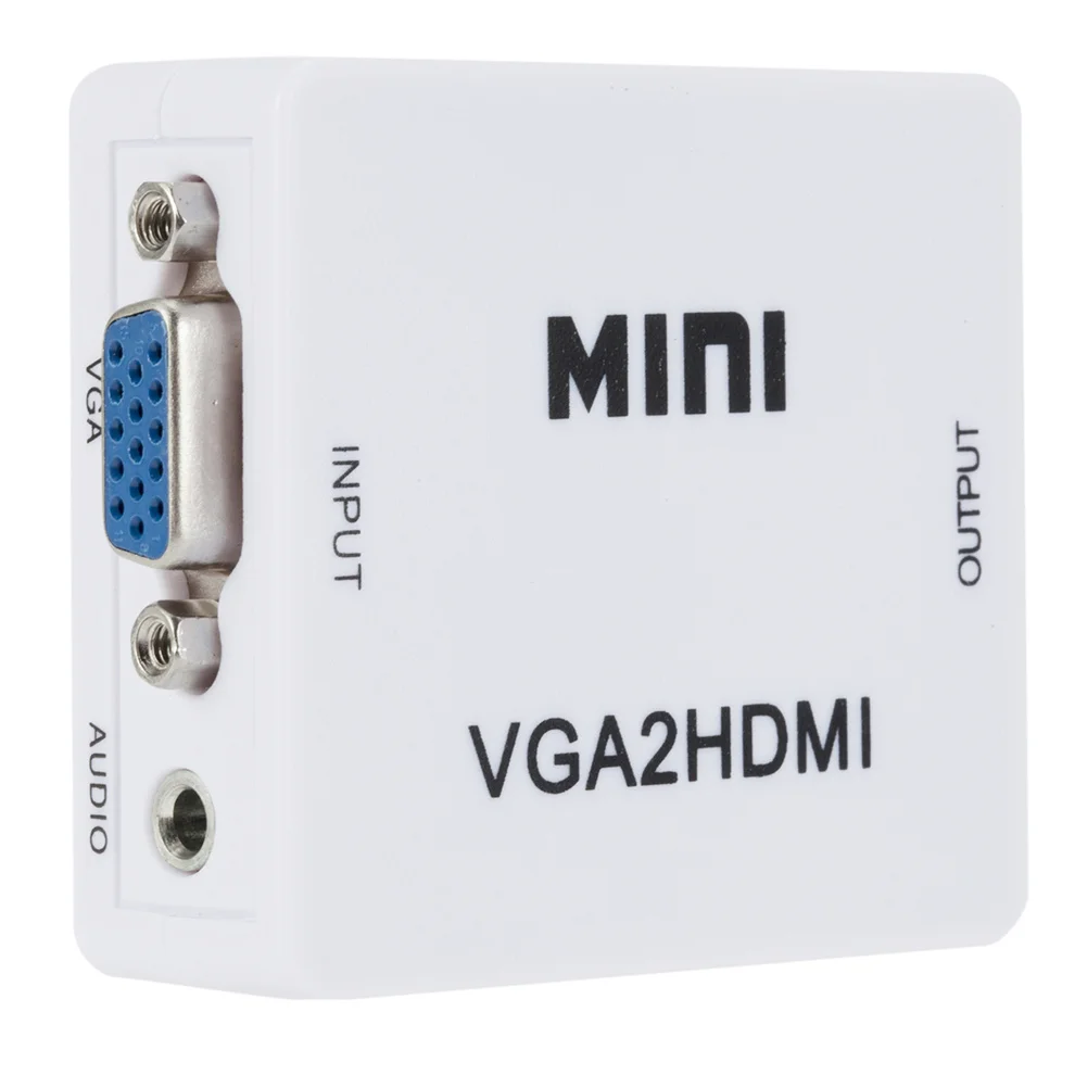 Портативный конвертер LccKaa Mini VGA в HDMI видеоприставка VGA2HDMI аудиоадаптер 1080P для