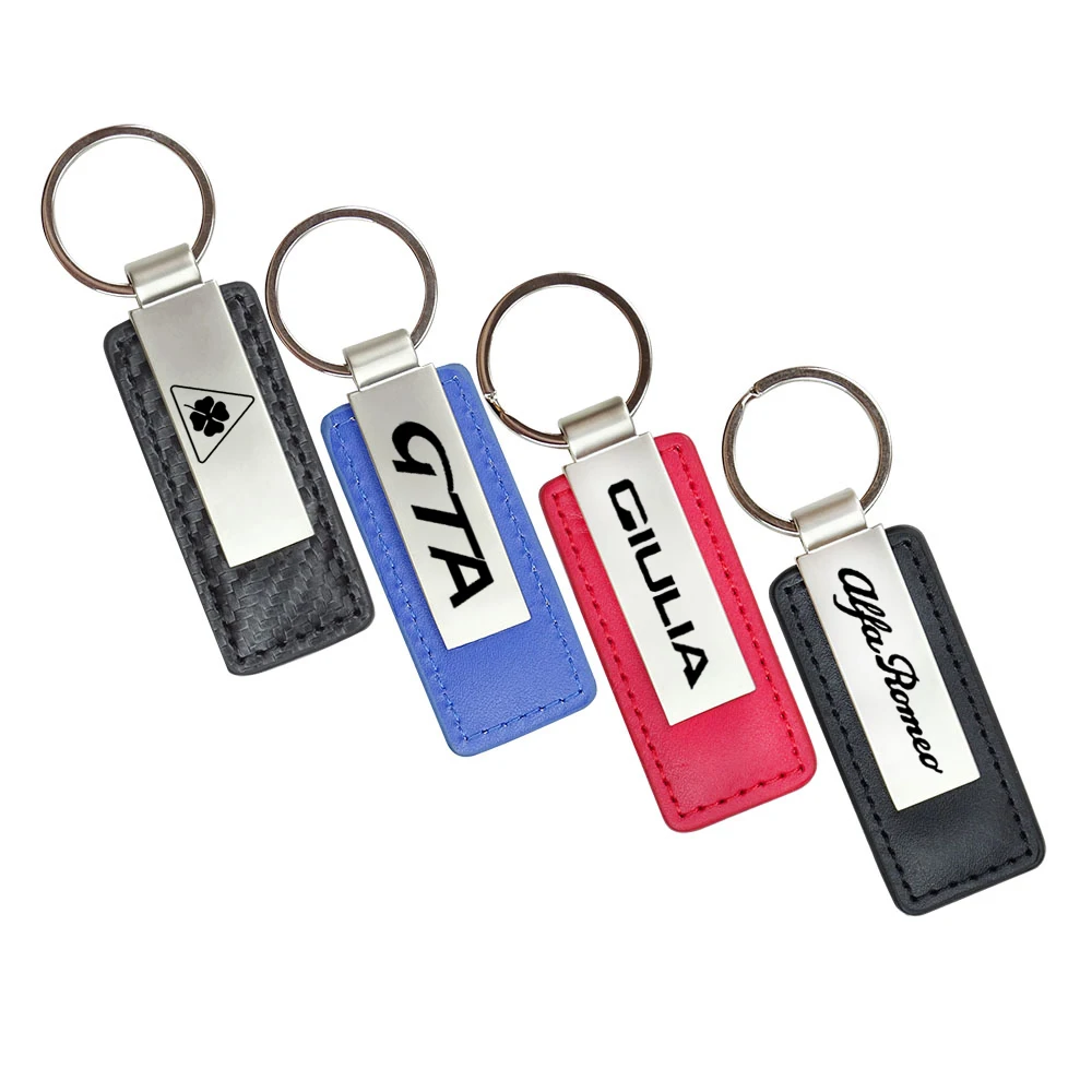 Металлический кожаный брелок из углеродного волокна для Alfa Romeo MiTo Giulia Giulietta 147 156 164