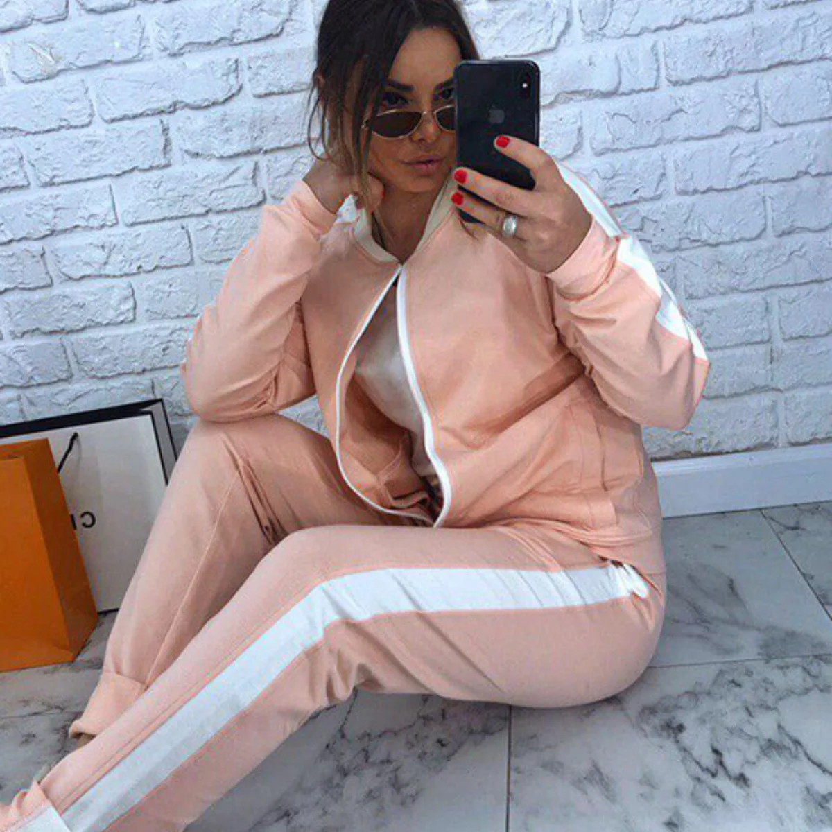 Новый весенне осенний комплект из двух предметов 2019 куртка на молнии с длинными