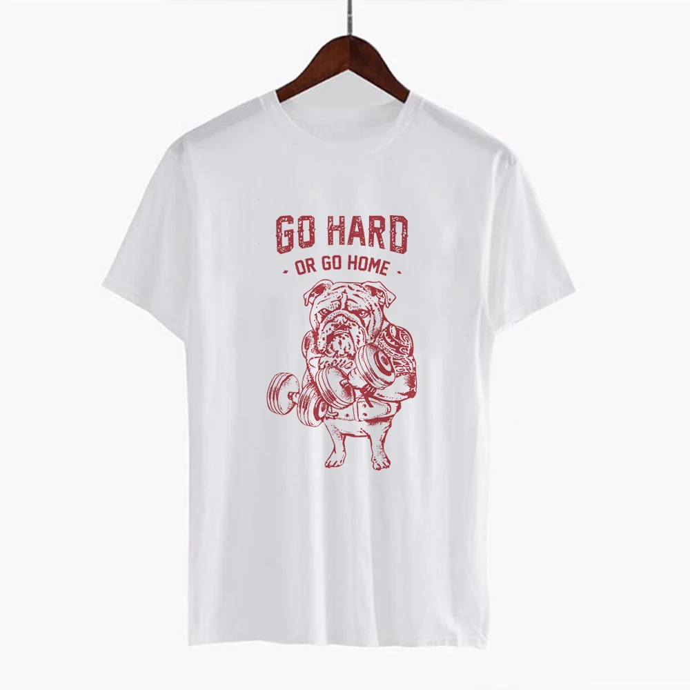Новый дизайн с принтом женская футболка Go Hard or Home &quotАнглийский бульдог модная в