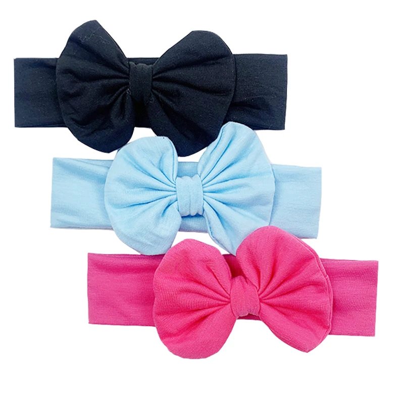 New 3pcs/Set Solid Color Baby Elastic Headband For Girls Newborn Bows Knotted Girl Headbands Hair Accessories | Мать и ребенок