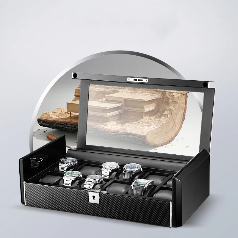 

PU Leather Zippered Watches Box Travel Case Men Gift Watch Storage Organizer CollectionTop Grade Carbon Fibre PU Leather