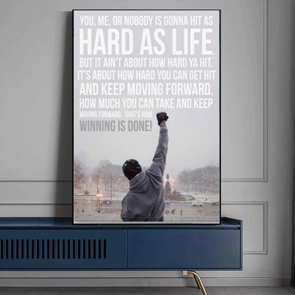 

Rocky Balboa Words Canvas Painting Wall Art Classic Movie Poster And Prints For Living Room Artistic Picture Home Decor Cuadros