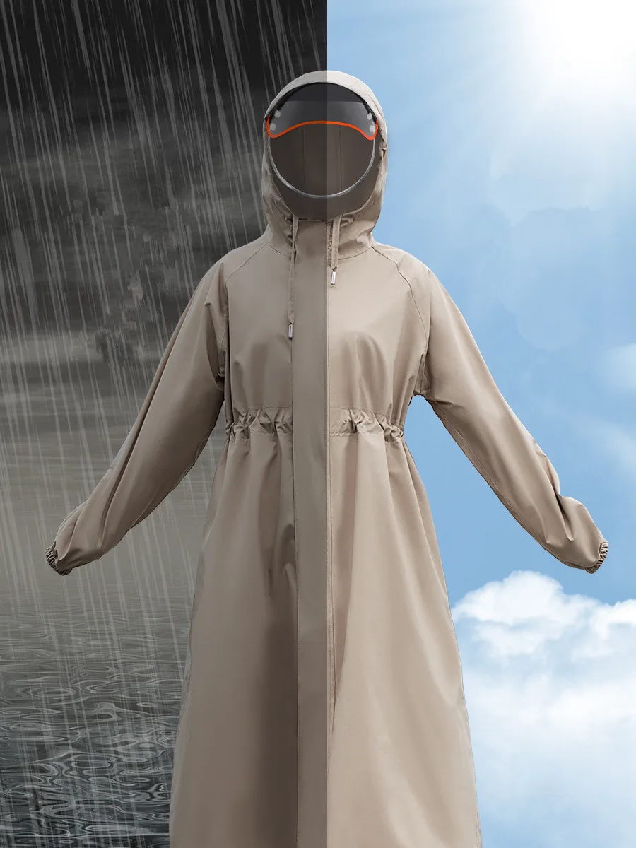 Длинные дождевики женское пончо водонепроницаемое ветрозащитное пальто для