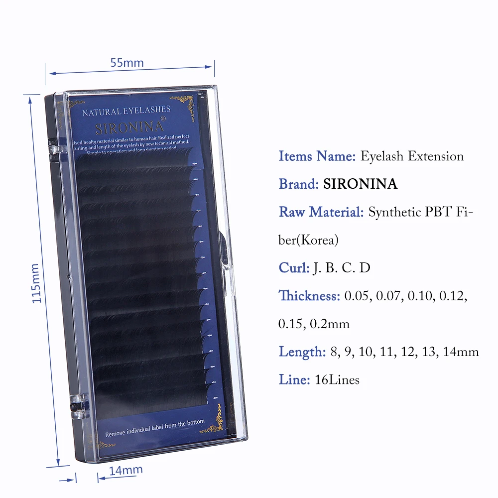 SIRONINA 10 коробок/Лот искусственная норка наращивание ресниц индивидуальные