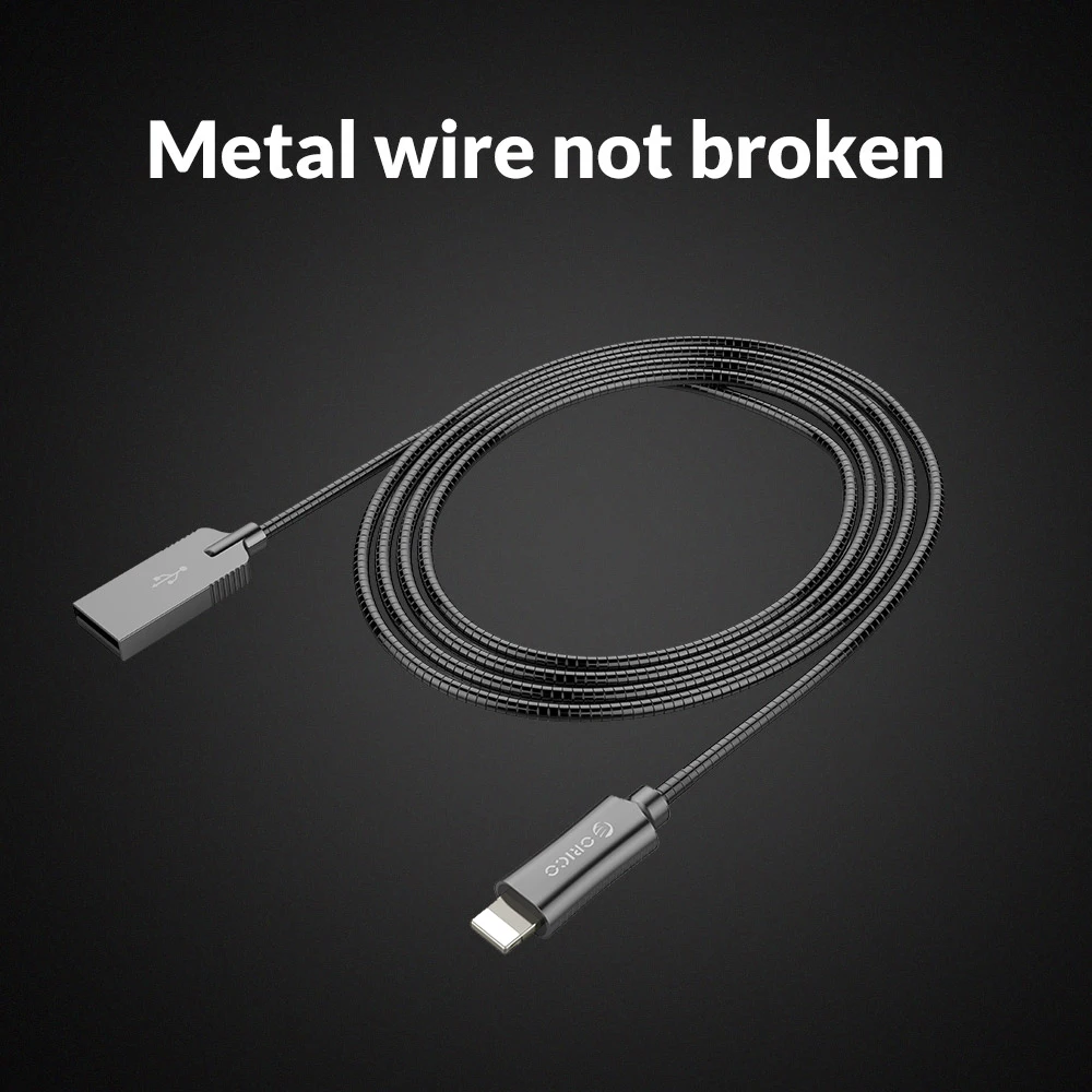 ORICO цинковый сплав Освещение USB кабель для iPhone 3ft 100 см 2.4A быстрой зарядки 6 7 линия