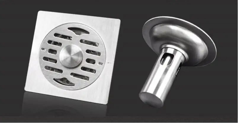 

12X12CM Stainless Steel Washing Machine Floor Drain Shower Room Round/Square Surface Polished/Brushed Proces Design Floor Drain
