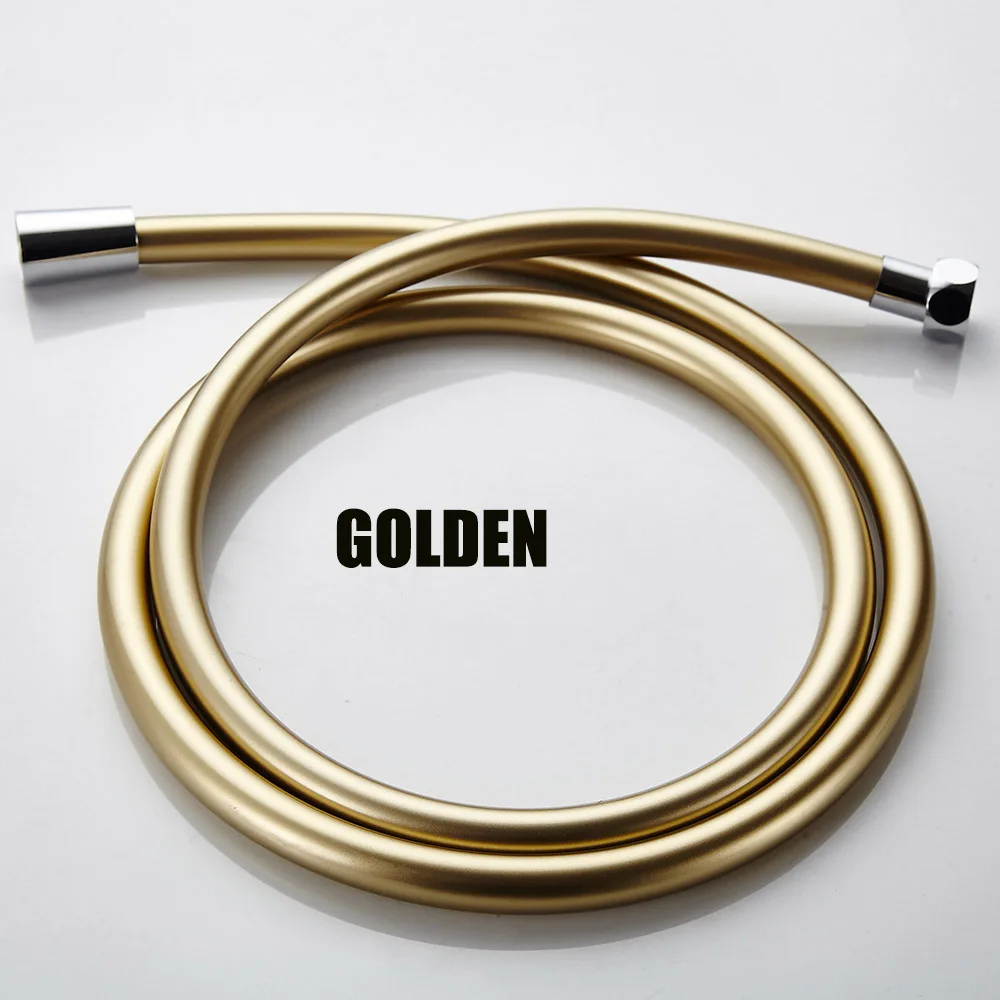GOLDEN Высокое качество 1,5 м ПВХ гибкий шланг для душа для ванной комнаты, душа, набор аксессуаров для взрывозащищенные труб - Цвет: GOLDEN