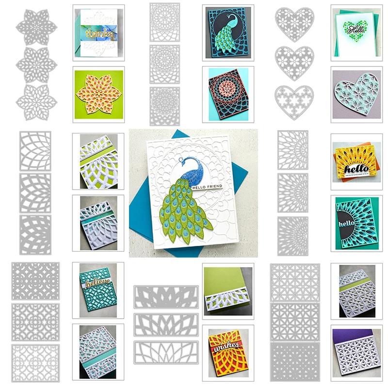 Новинка 2020 г. 3 в 1 фоновые металлические Вырубные штампы и угловые с цветочным