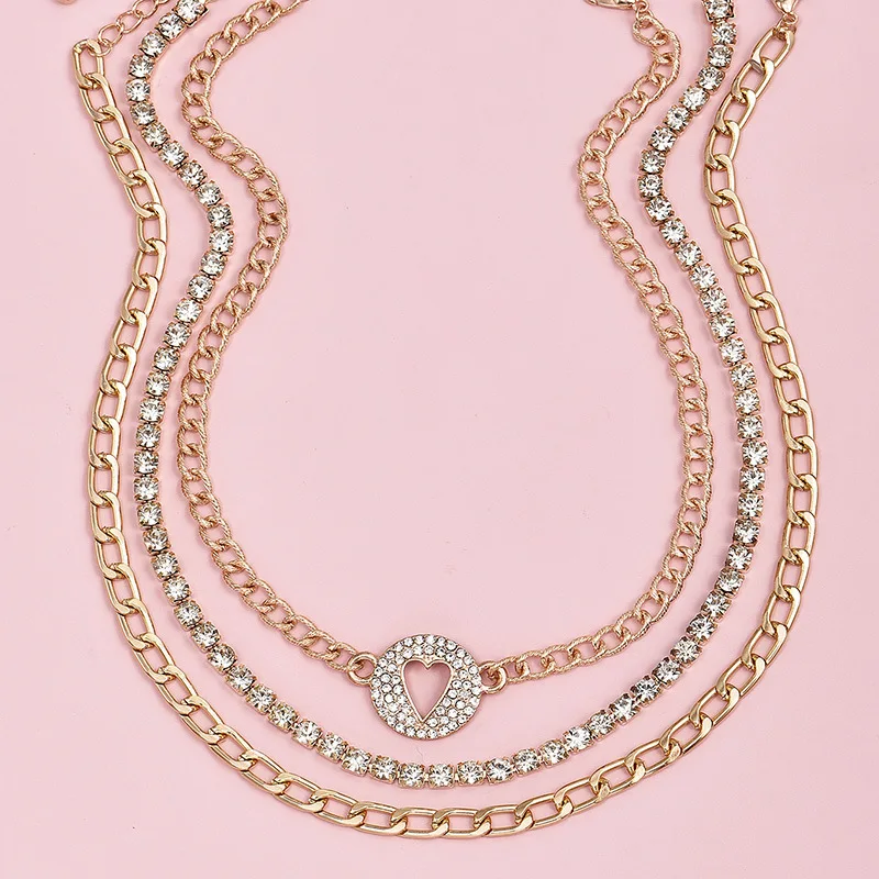 Набор классических женских ожерелий 3 шт./компл. цепочка до ключицы с полыми