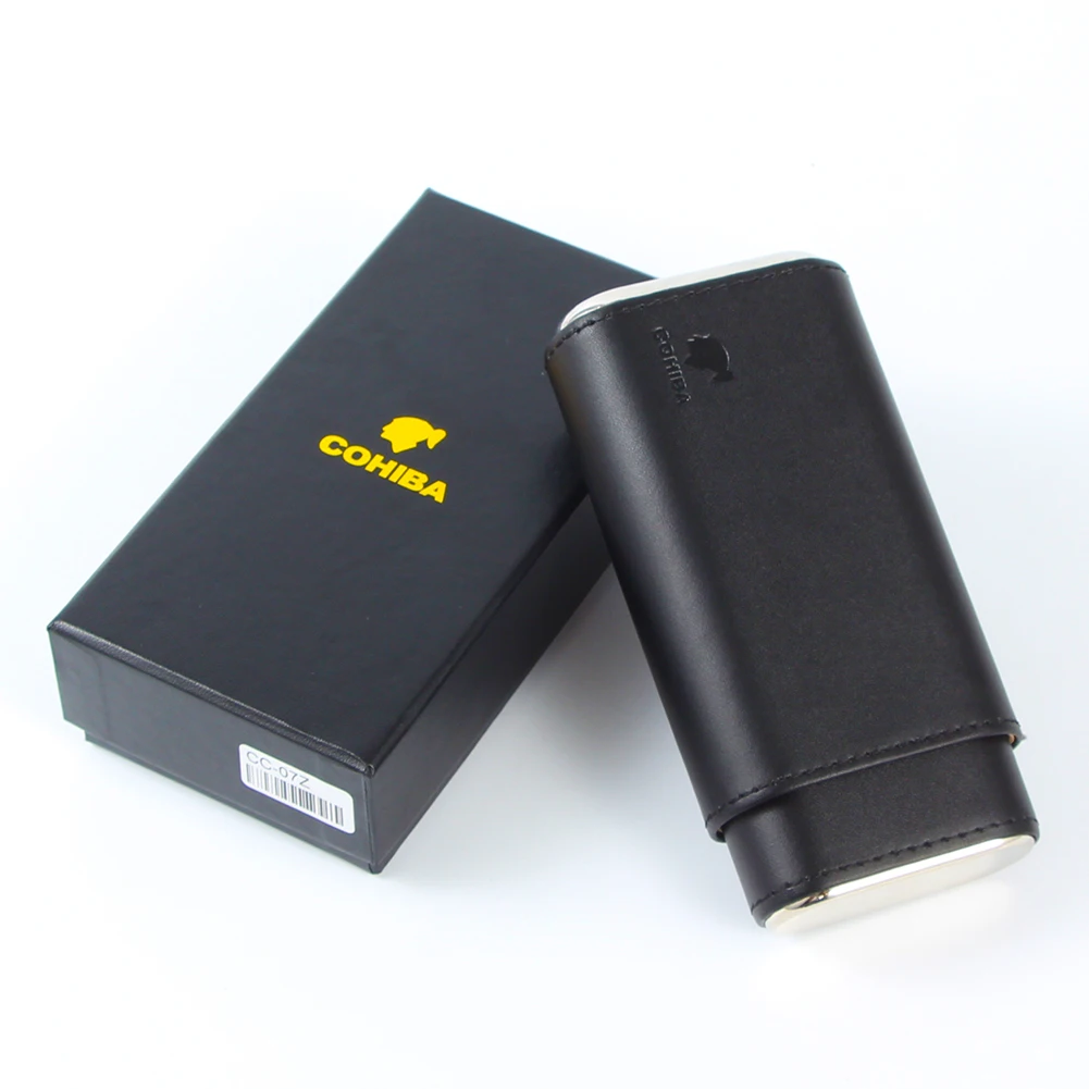 COHIBA Портативный кожаный чехол для сигар из кедра и гумидора дорожный деревянный 3