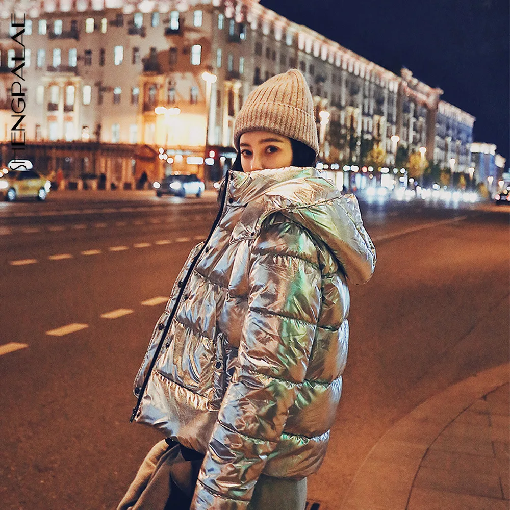 Фото SHENGPALAE 2020 Winter Light Silver Gray Fashion Hat Down Jackets Short Fund Long Sleeve Parkas Hooded Loose Coat Woman FU071 Женская SHENGPALAE 2020 Winter Light Silver Gray Fashion Hat Down Jackets Short Fund Long Sleeve Parkas Hooded Loose Coat Woman FU071 Женская