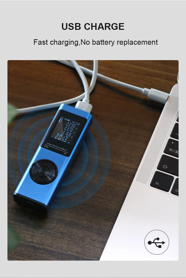 Лазерный дальномер 80 м с ручкой лазерный измеритель расстояния умный цифровой