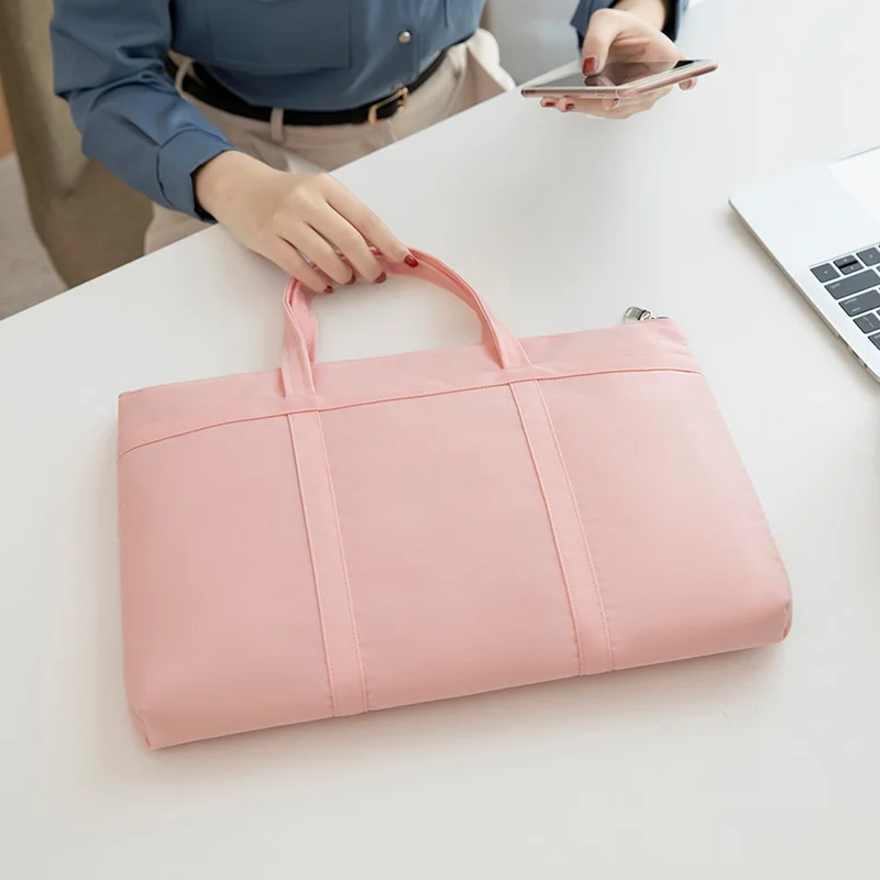 Fashion Simple Office Commuter Bag Women Briefcase Bags For A4 Document Bag Female Book Handbags Women 14.1