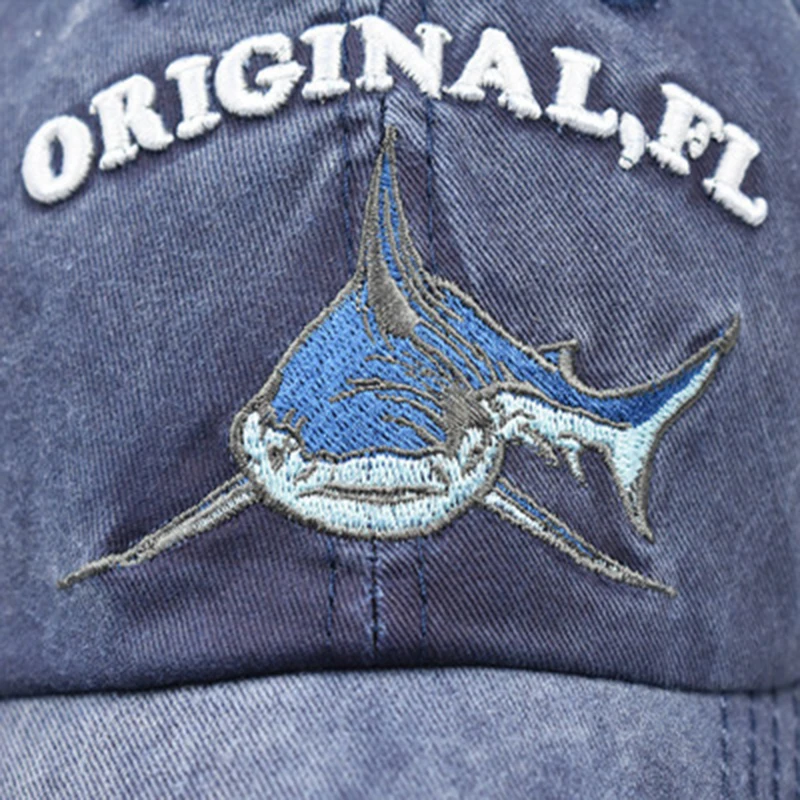 Outdoor Sport Men Women Washed Cotton Baseball Cap Embroidered Letter Shark Pattern Do Old Hats Fitted Caps Snapback Hat Gorras |