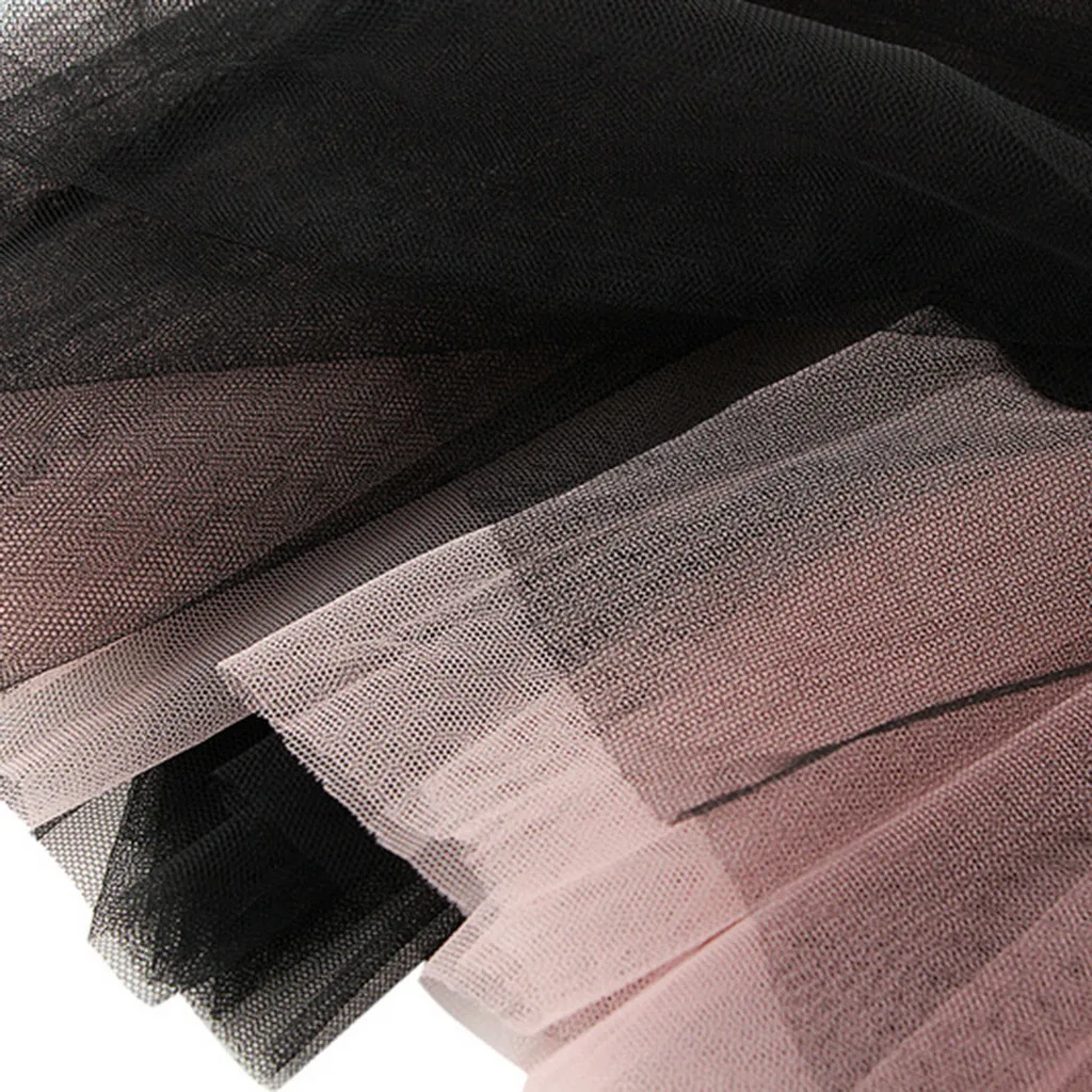 Женская длинная юбка с высокой талией плиссированная сетчатая юбка-пачка макси