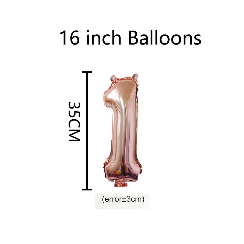 16 32 40 Inch Number Balloons Foil Ballon Rose Gold Digital Globos Wedding happy Birthday Party Decoration Baby Shower Supplies images - 3