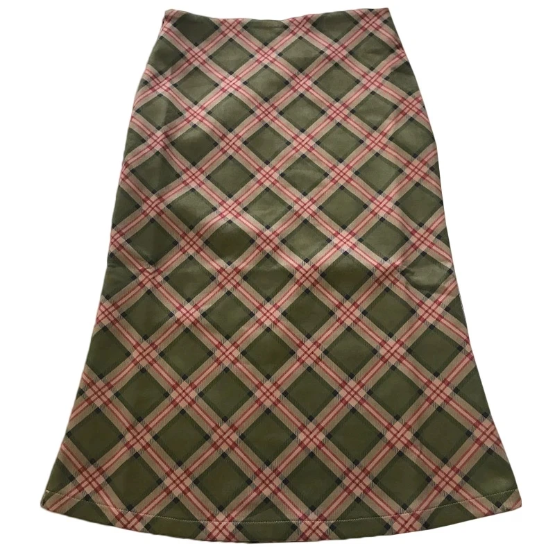 

Summer Vintage High Waist Midi Skirts Women Streetwear Cotton Plaid Long Skirts Chic Ladies Girl Fashion Style
