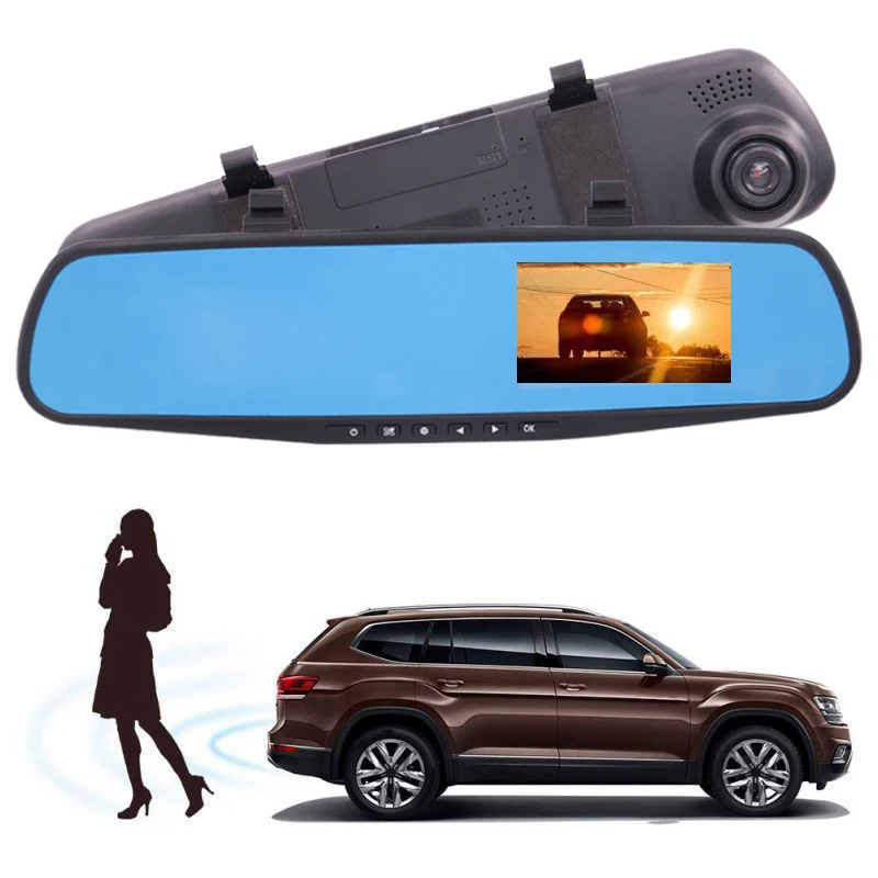 Авто зеркало заднего вида для безопасности Dash Cam Регистраторы синий Экран HD 1080P