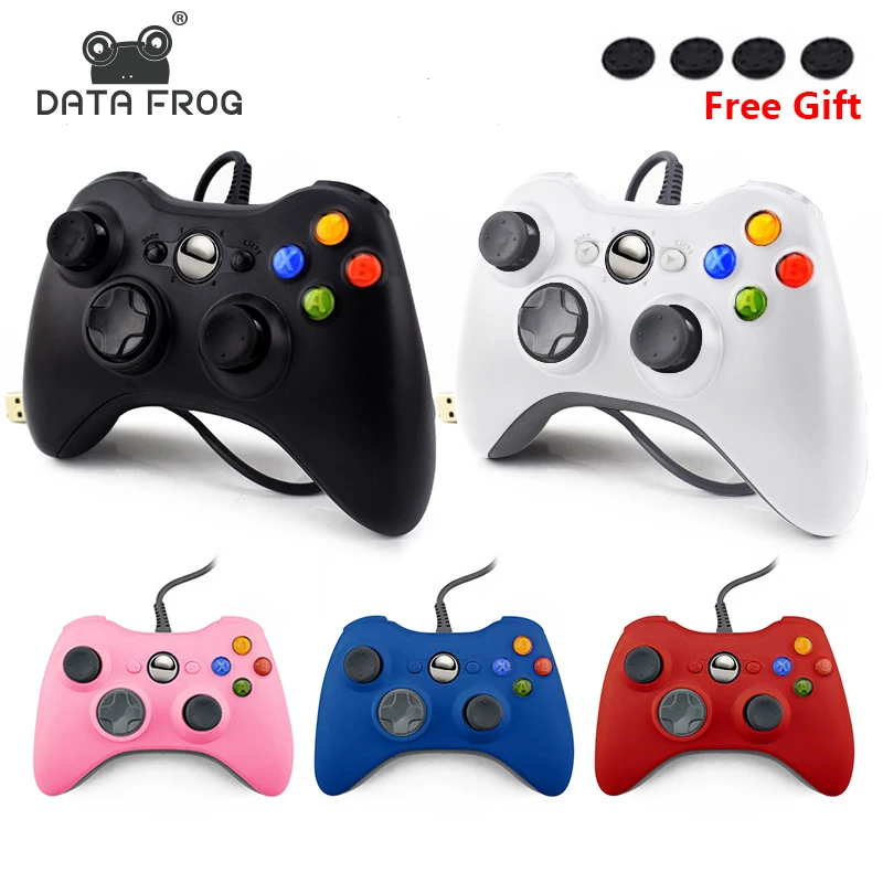 Данных лягушка Проводной USB геймпад для Xbox 360/тонкий игровой контроллер для ПК и вибрации контроллер для Windows 7/8/10 Поддержка для паровой игры
