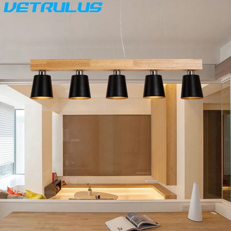 

Led Pendant Lights Nordic Wooden Ceiling Lamp Suspension Chandelier For Living Room Decoration Hanging Light Fixture Home Stairs
